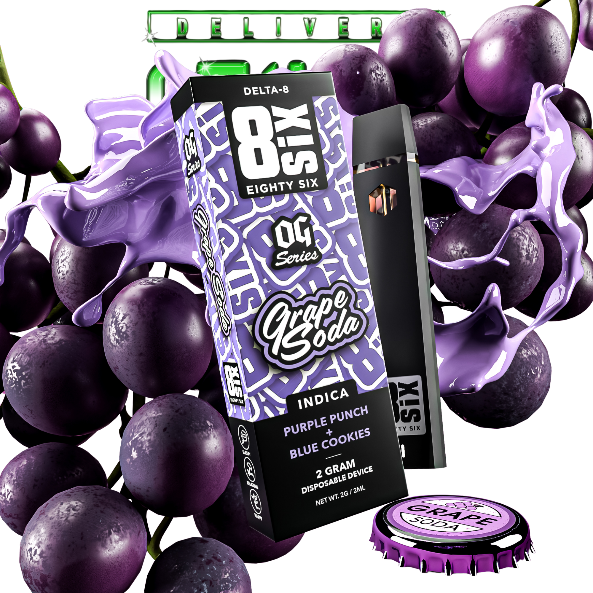 POD THC - Grape Soda Delta-8 THC 2G  (Purple Punch) - STIIIZYBR