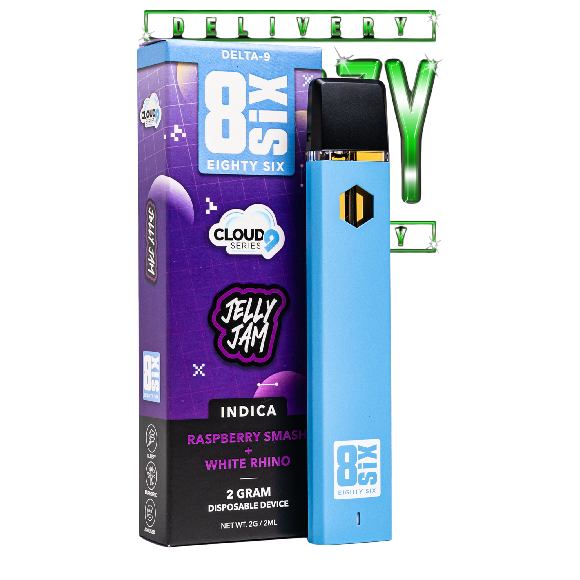 POD THC - Jelly Jam Delta-9 THC 2G (Raspberry Smash) - STIIIZYBR