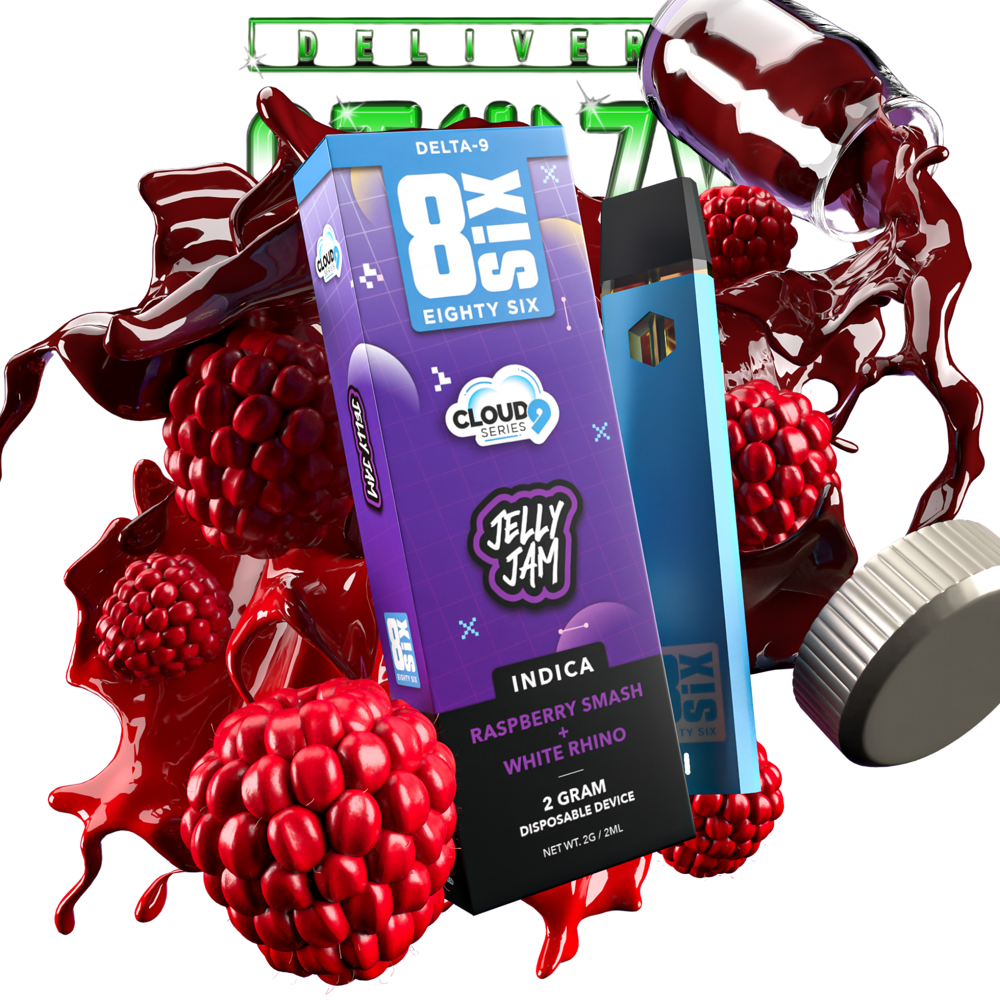 POD THC - Jelly Jam Delta-9 THC 2G (Raspberry Smash) - STIIIZYBR