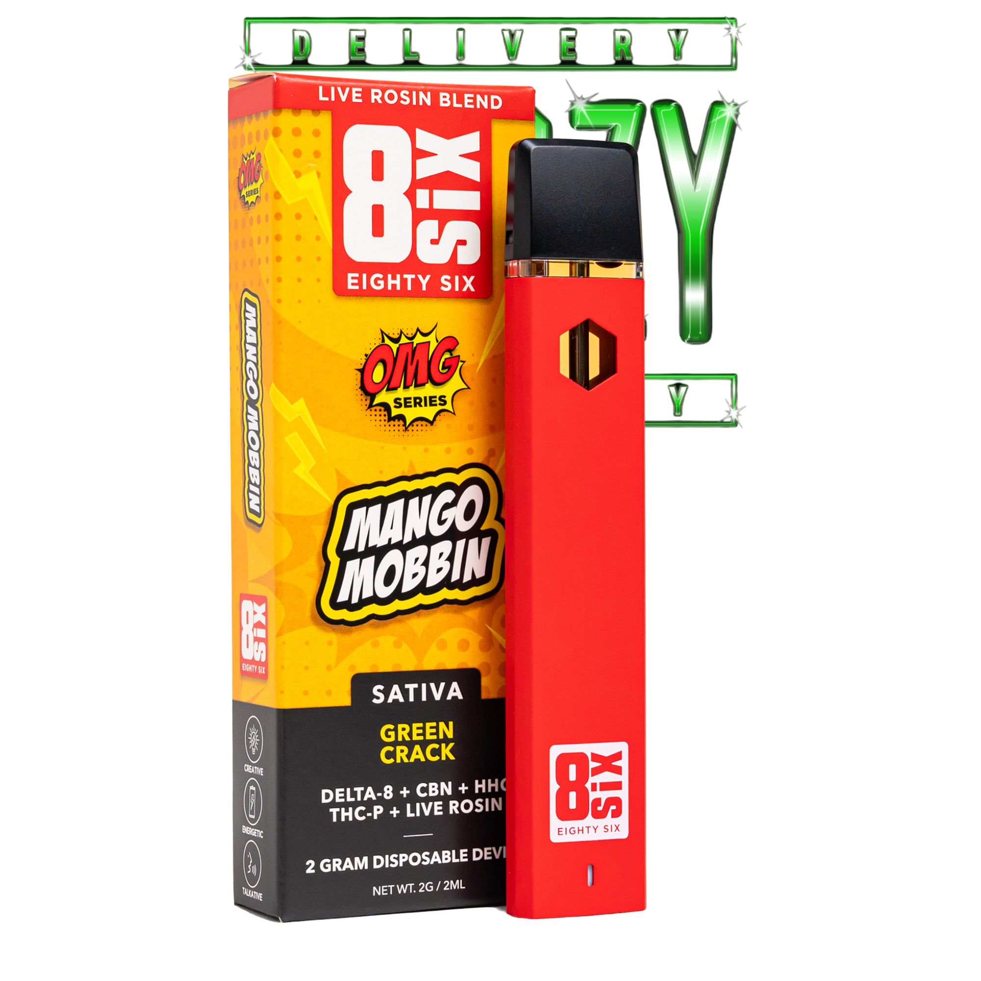POD THC - Mango Mobbin Live Rosin Blend 2G (Green Crack) - STIIIZYBR