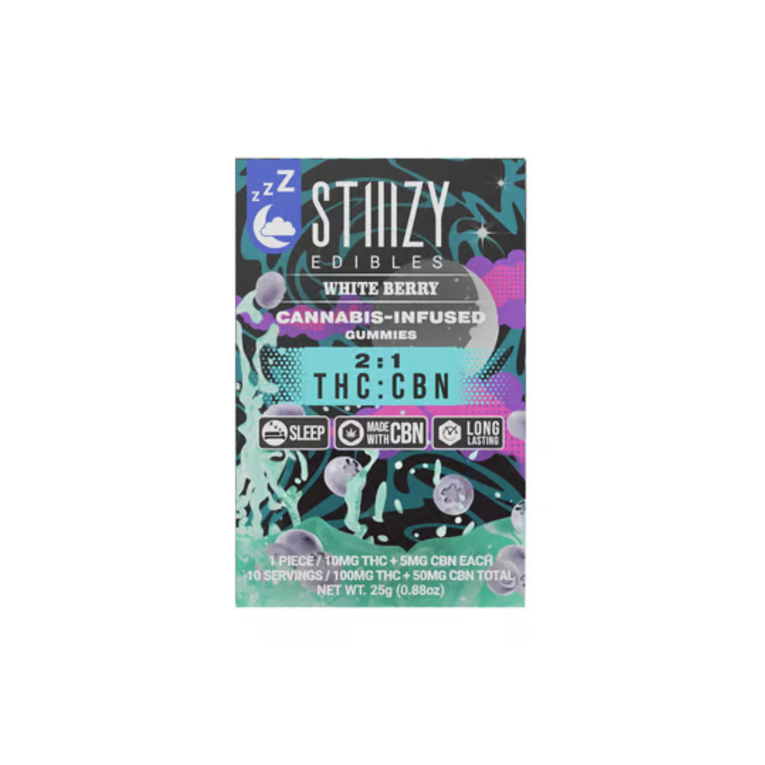 GOMAS COMESTÍVEIS STIIIZY 2:1 THC:CBN - White Berry - STIIIZYBR