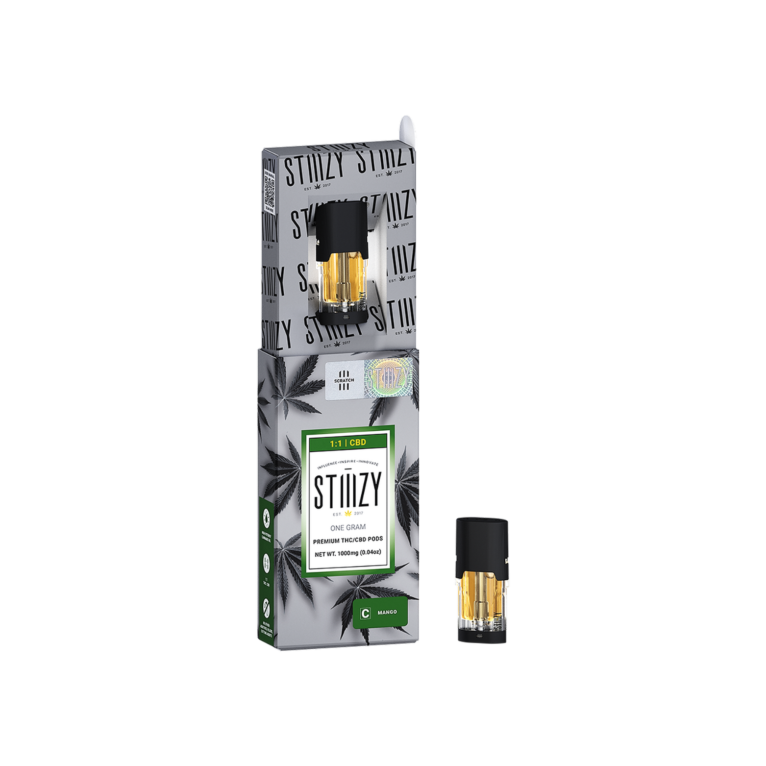 Pod Thc Stiiizy • 5G 1:1 CBD Mango / Kit Limpeza - STIIIZYBR