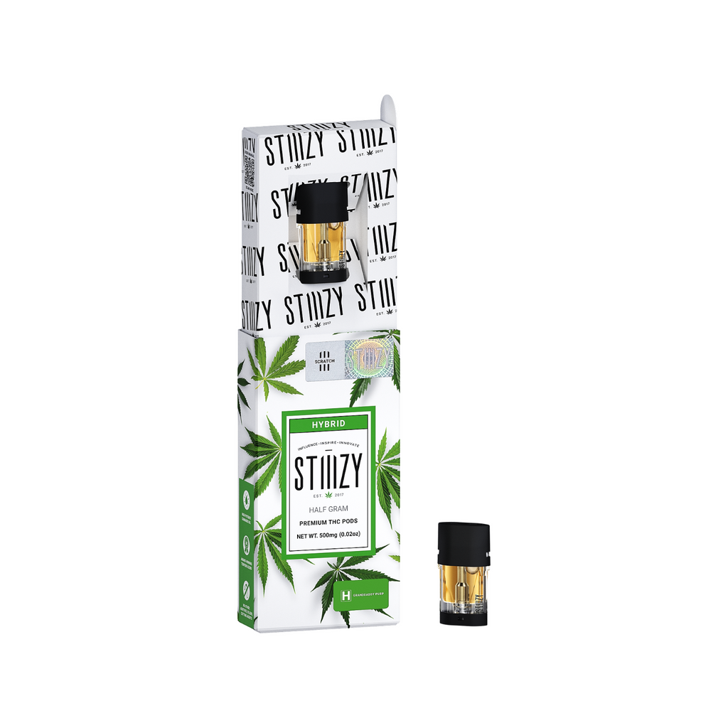 Pod Thc Stiiizy •  Granddady Purp - PREMIUM THC POD .5G / Kit Limpeza - STIIIZYBR