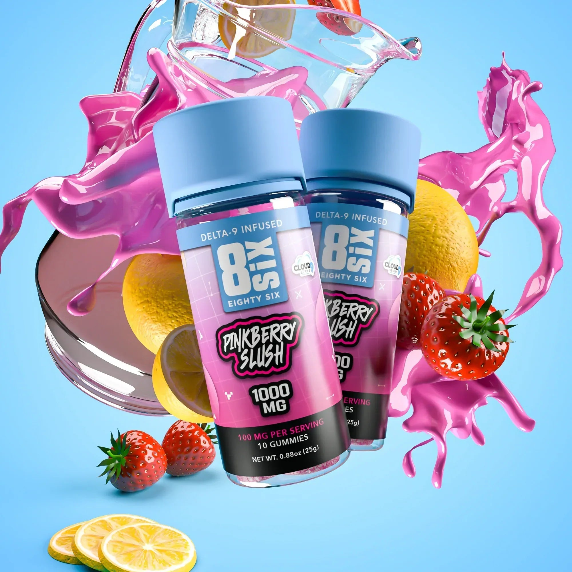 GOMAS THC - Pinkberry Slush 1000MG Delta-9 THC - STIIIZYBR