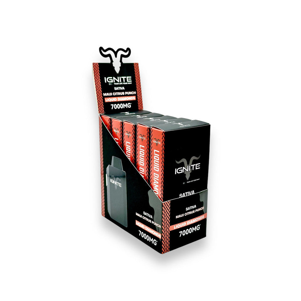 Pod Thc Ignite • Sativa Maui Citrus Punch - 7000mg Liqud Diamond Disposable / Kit Limpeza - STIIIZYBR