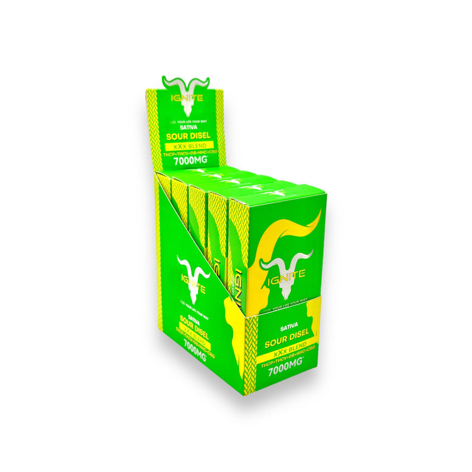 Pod Thc Ignite •Sativa Sour Disel - 7000mg  XXX Blend - STIIIZYBR