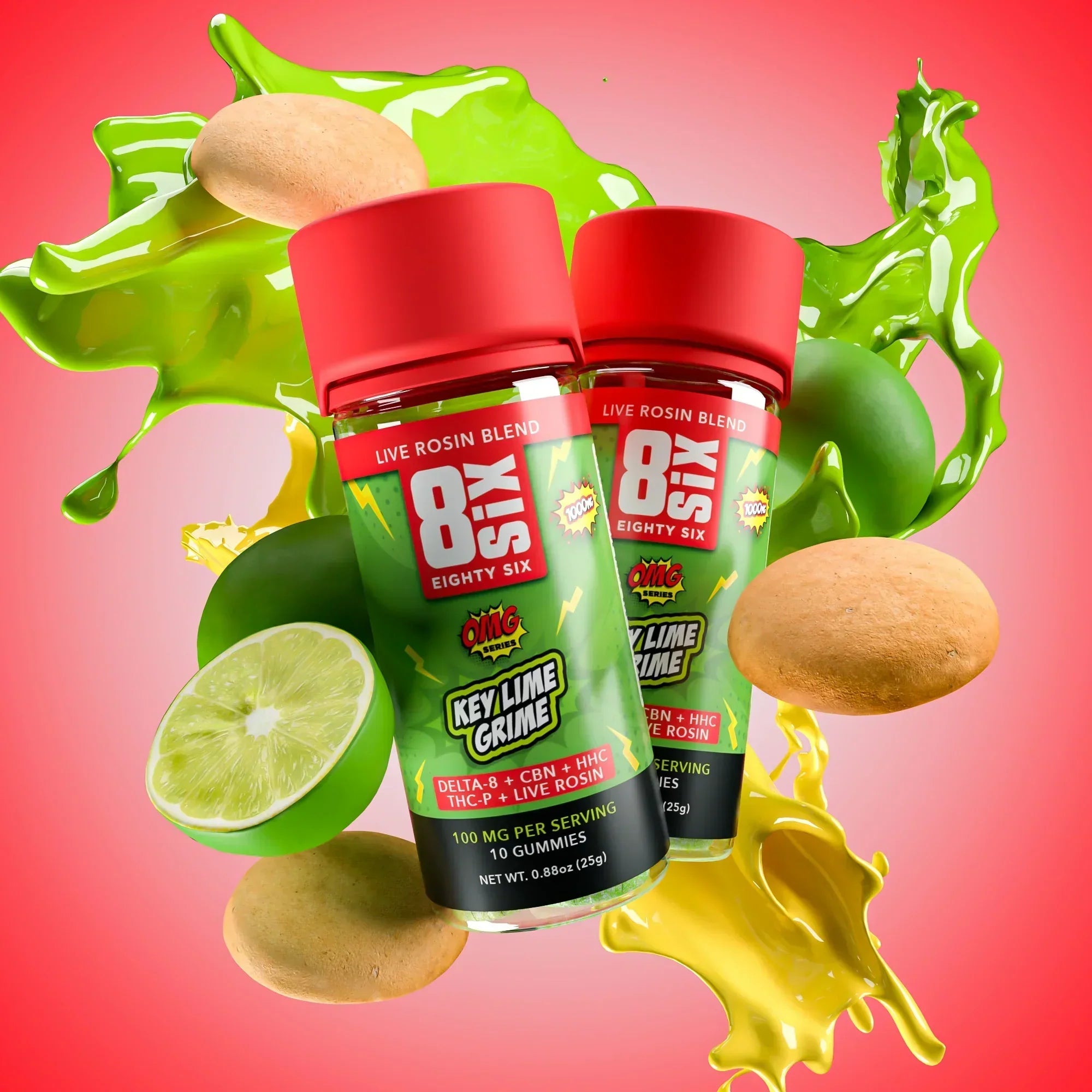 GOMAS THC - Mistura de resina viva Key Lime Grime 1000MG - STIIIZYBR