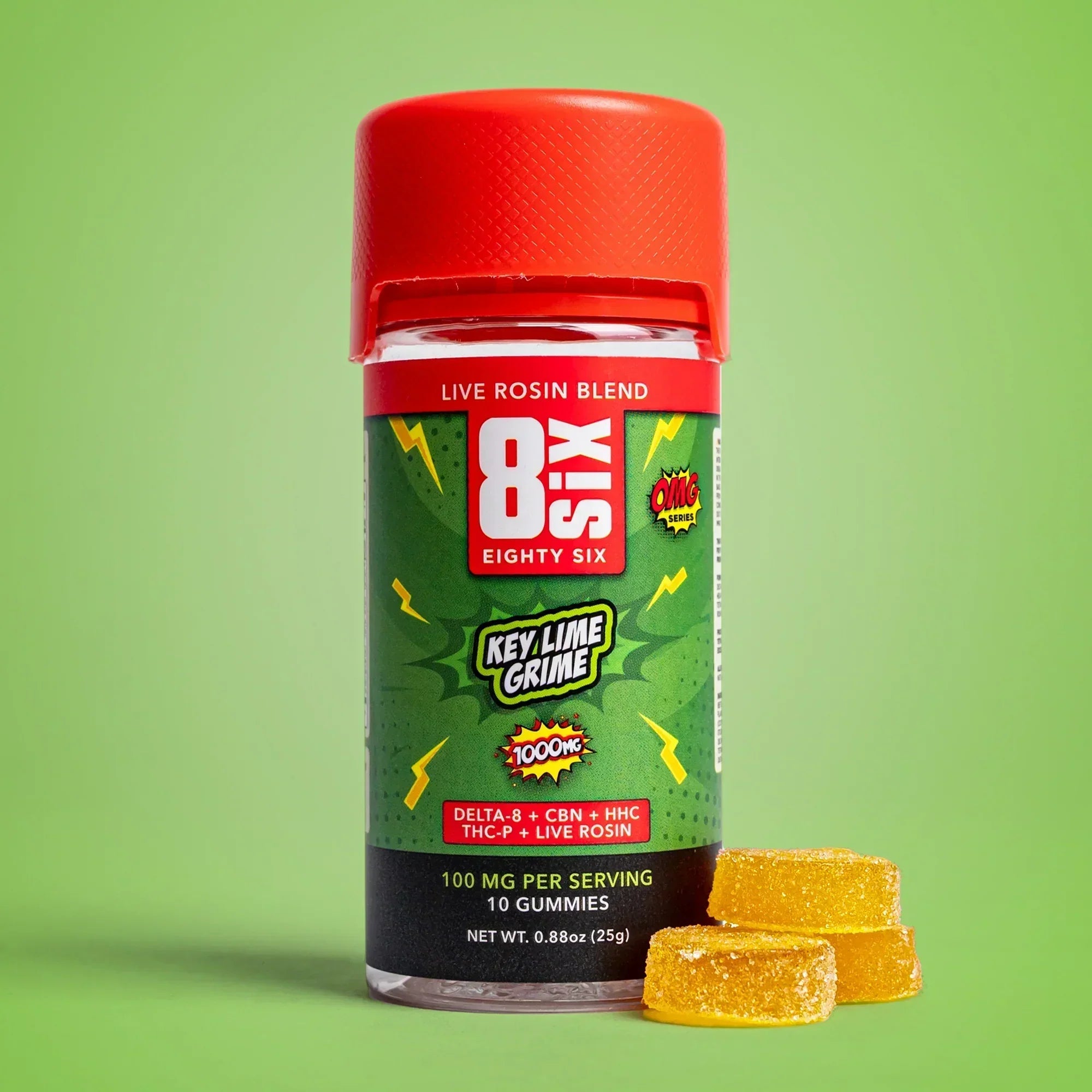 GOMAS THC - Mistura de resina viva Key Lime Grime 1000MG - STIIIZYBR