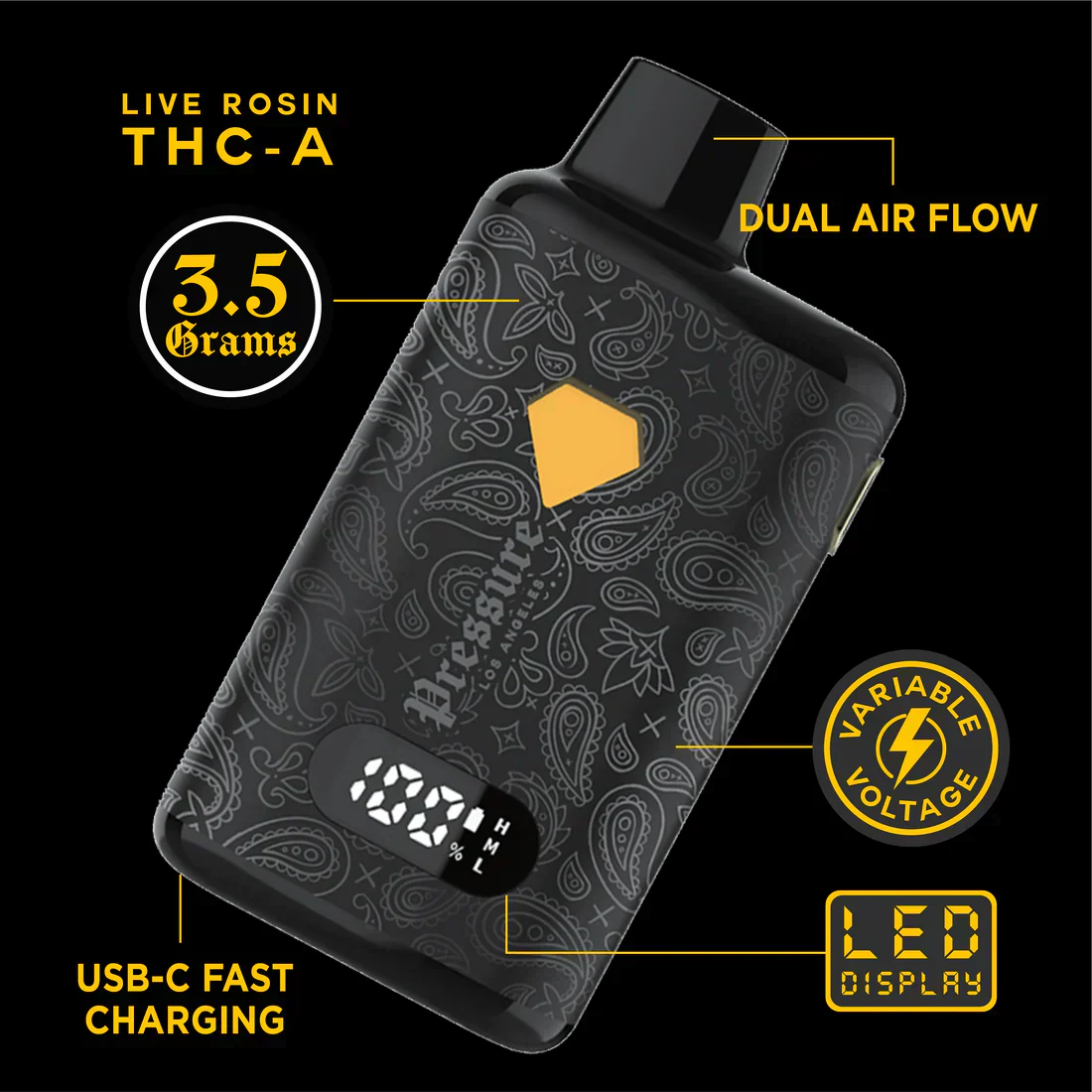 Pod THC Pressure LA • Rackz Ouro Rosa | Sativa - PREMIUM THC-A 3.5G - STIIIZYBR