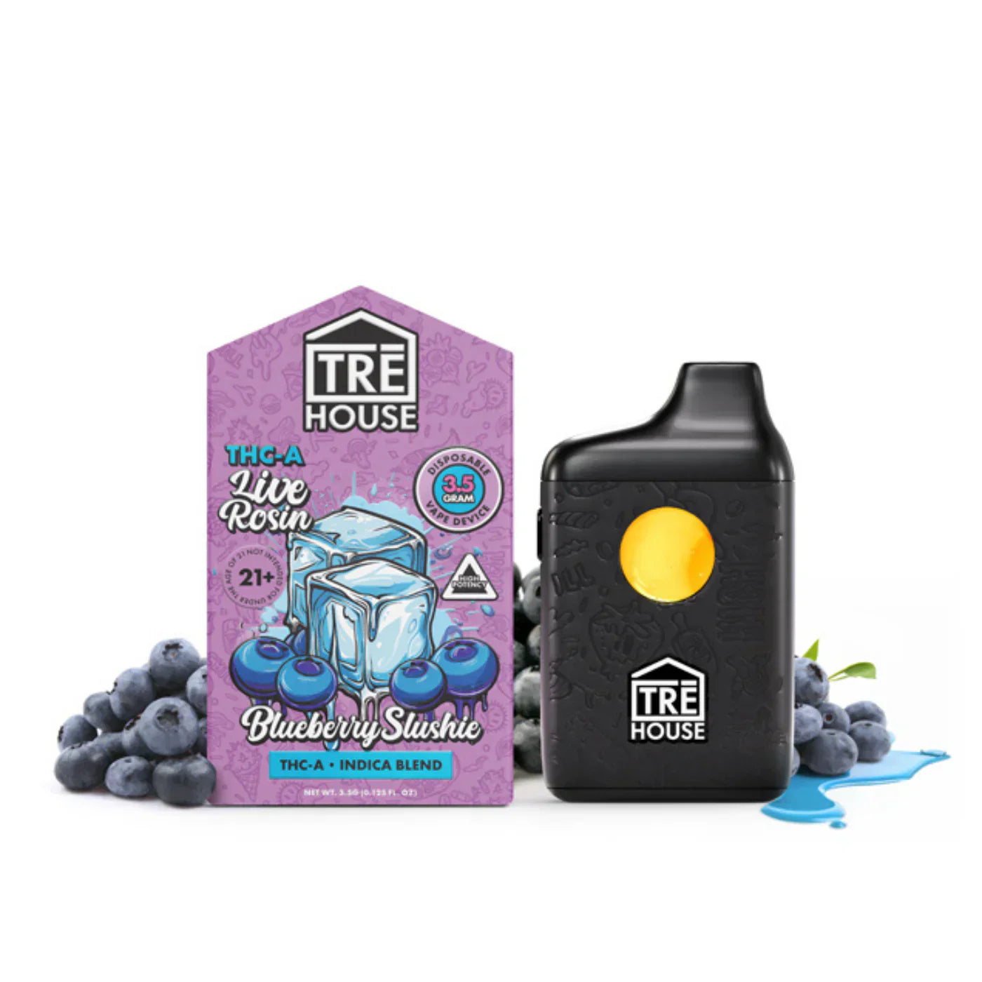 Pod Thc TRE House • Blueberry Slushie | Indica – 3,5g de resina viva - STIIIZYBR